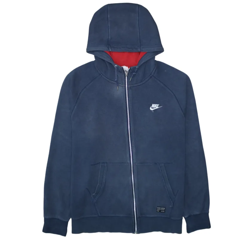 Nike Navy Blue Full Zip Hoodie Men's XXLarge Embroidered Swoosh Paris Saint-Germain Printed Back Sweatshirt made by Nike