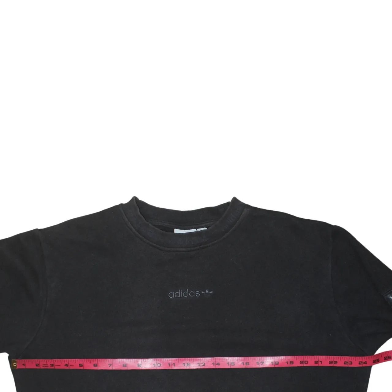 Adidas Black Sweatshirt Men's Medium Embroidered Trefoil Logo Crewneck Pullover Top sold by Vintage Club product image thumbnail 5