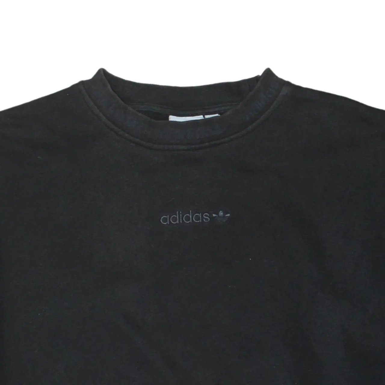Adidas Black Sweatshirt Men's Medium Embroidered Trefoil Logo Crewneck Pullover Top sold by Vintage Club product image thumbnail 3