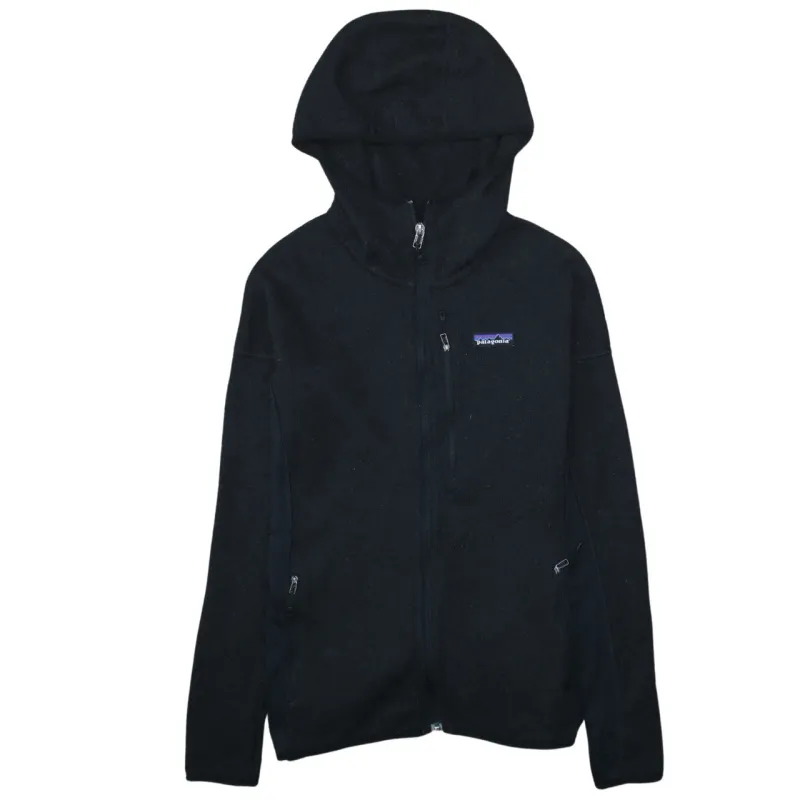 Patagonia Black Full Zip Hoodie Women’s Medium Embroidered Logo Zip Pockets Fleece Jacket made by Patagonia