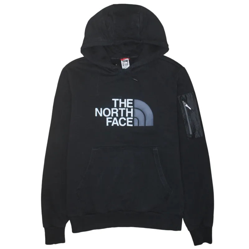The North Face Black Hoodie Men's Medium Printed Logo Sleeve Zip Pocket Pullover Sweatshirt sold by Vintage Club