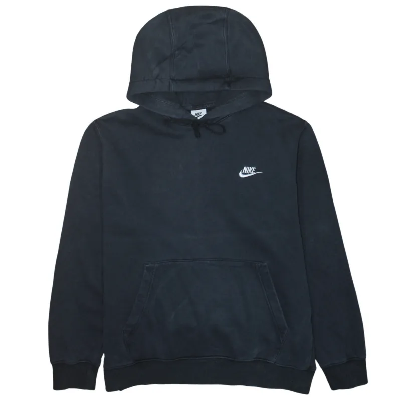 Nike Black Hoodie Men's Medium Embroidered Swoosh Logo Front Pouch Pullover Sweatshirt sold by Vintage Club