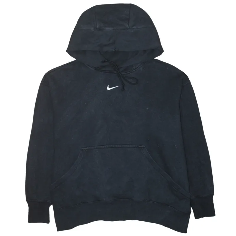 Nike Faded Black Hoodie Men’s Medium Embroidered Swoosh Front Pocket Pullover Sweatshirt made by Nike