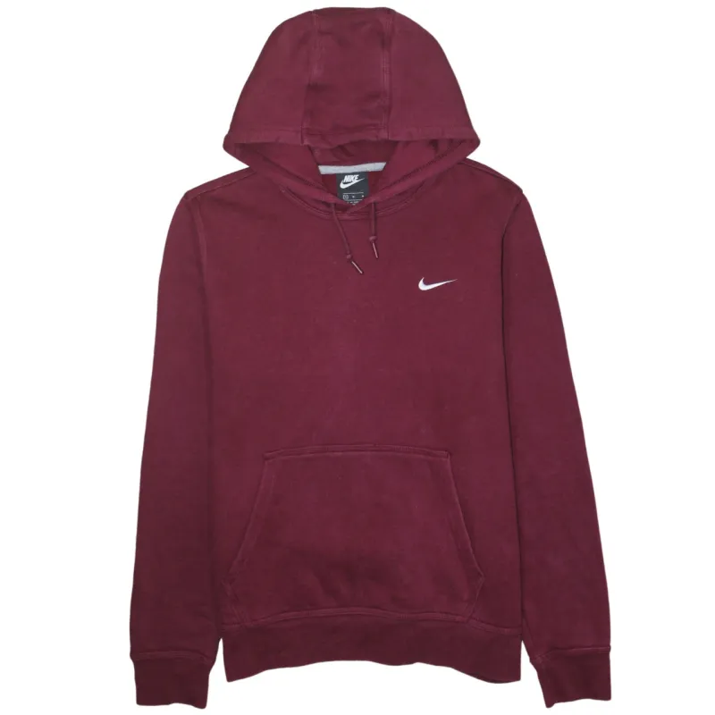 Nike Burgundy Red Hoodie Men's Medium Embroidered Swoosh Front Pocket Pullover Sweatshirt sold by Vintage Club