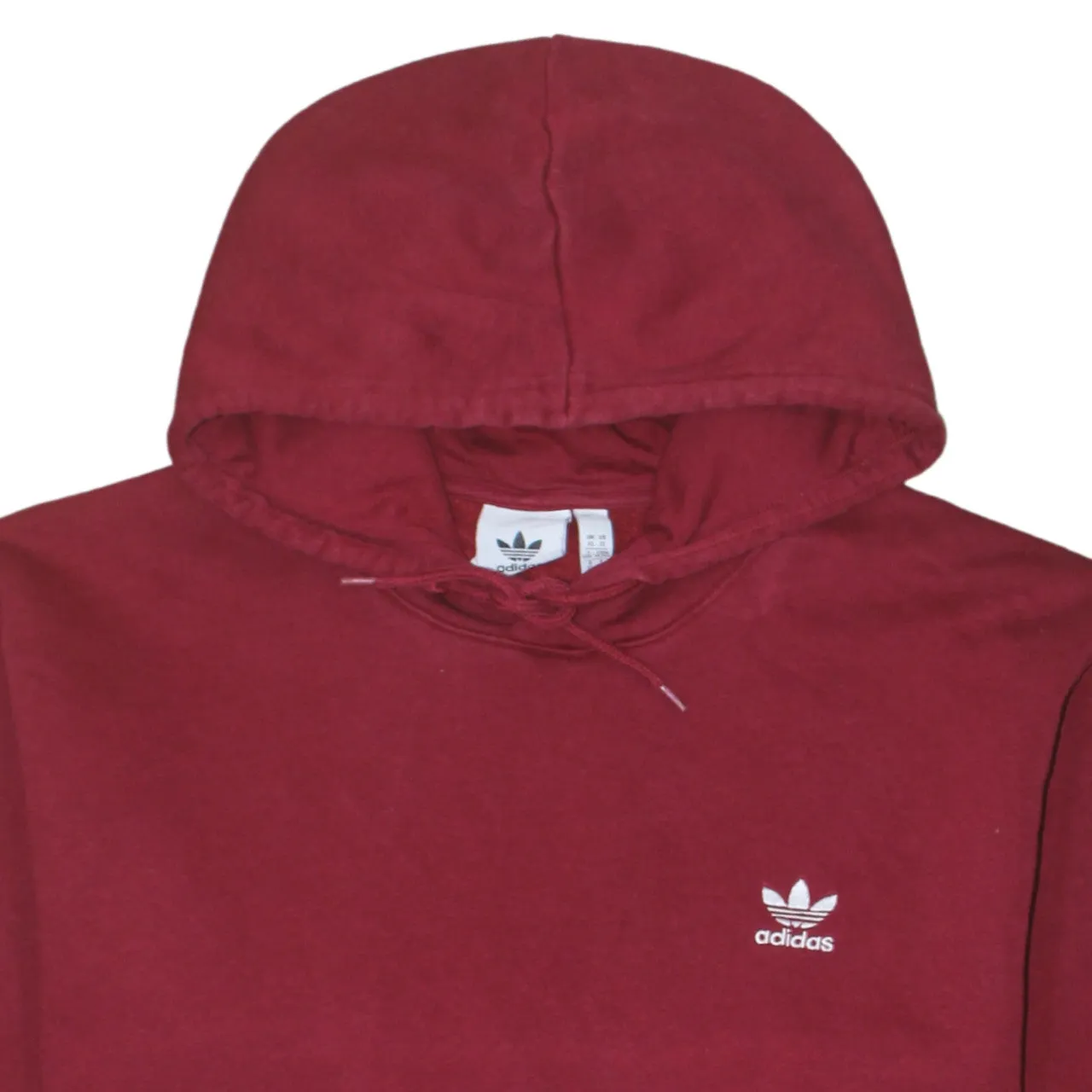 Adidas Burgundy Red Hoodie Men's XLarge Embroidered Trefoil Logo Front Pocket Pullover Sweatshirt sold by Vintage Club product image thumbnail 3