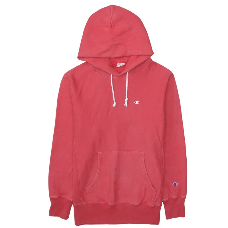 Champion Coral Red Hoodie Women’s XLarge Embroidered C Logo Front Pocket Fleece Pullover made by Champion