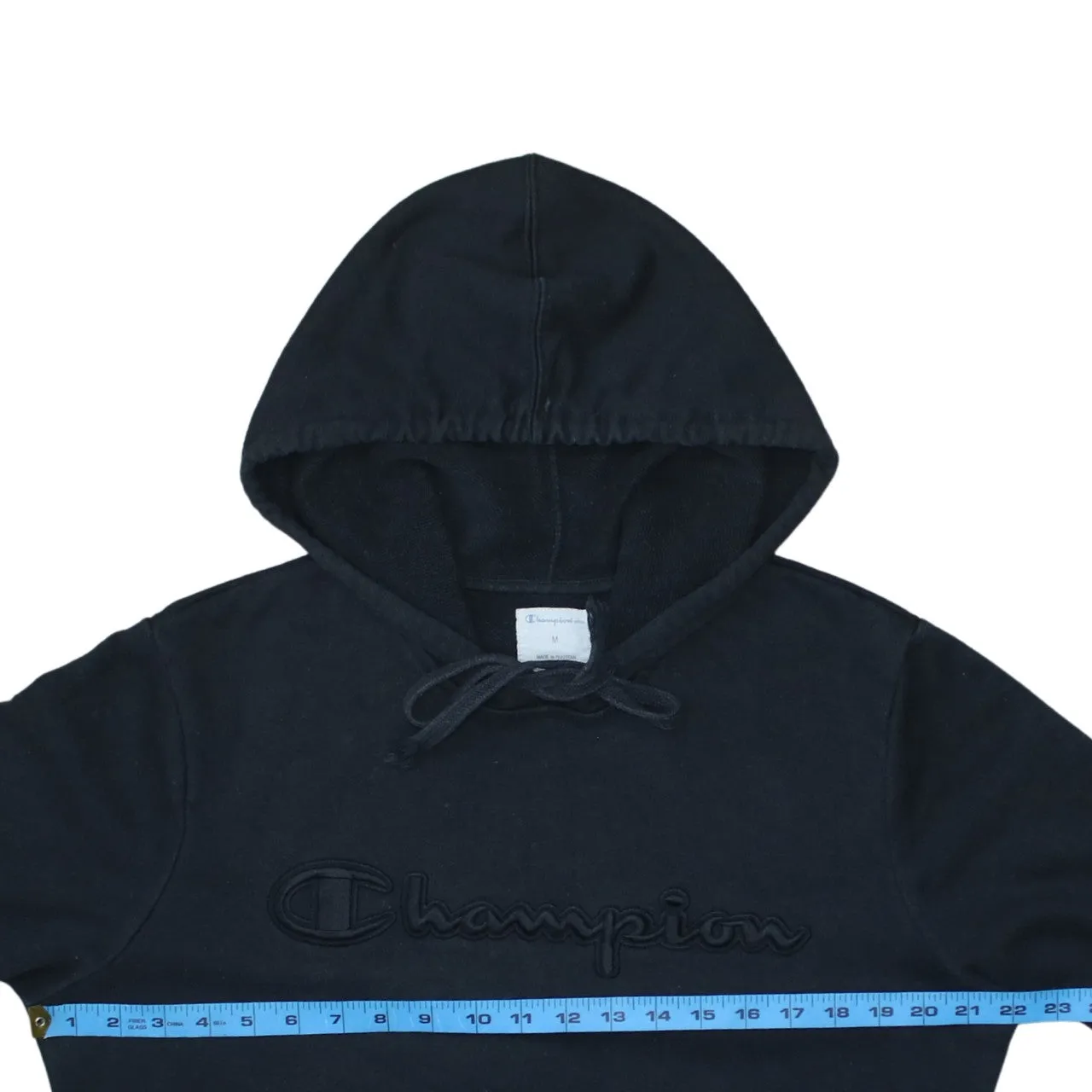 Champion Black Hoodie Men's Medium Embroidered Script Logo Front Pocket Pullover Sweatshirt sold by Vintage Club product image thumbnail 5