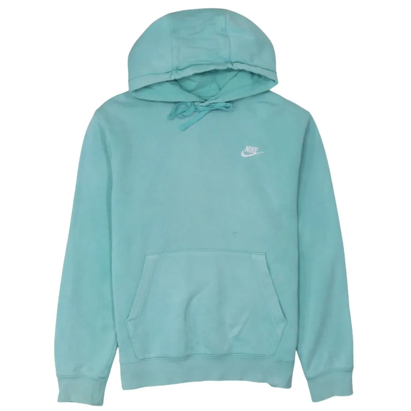 Nike Turquoise Blue Hoodie Men's Medium Embroidered Swoosh Logo Front Pocket Pullover Sweatshirt sold by Vintage Club