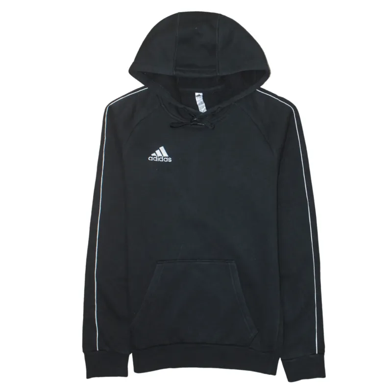 Adidas Black Hoodie Men's XSmall Embroidered Logo Piping Detail Pullover Sweatshirt sold by Vintage Club