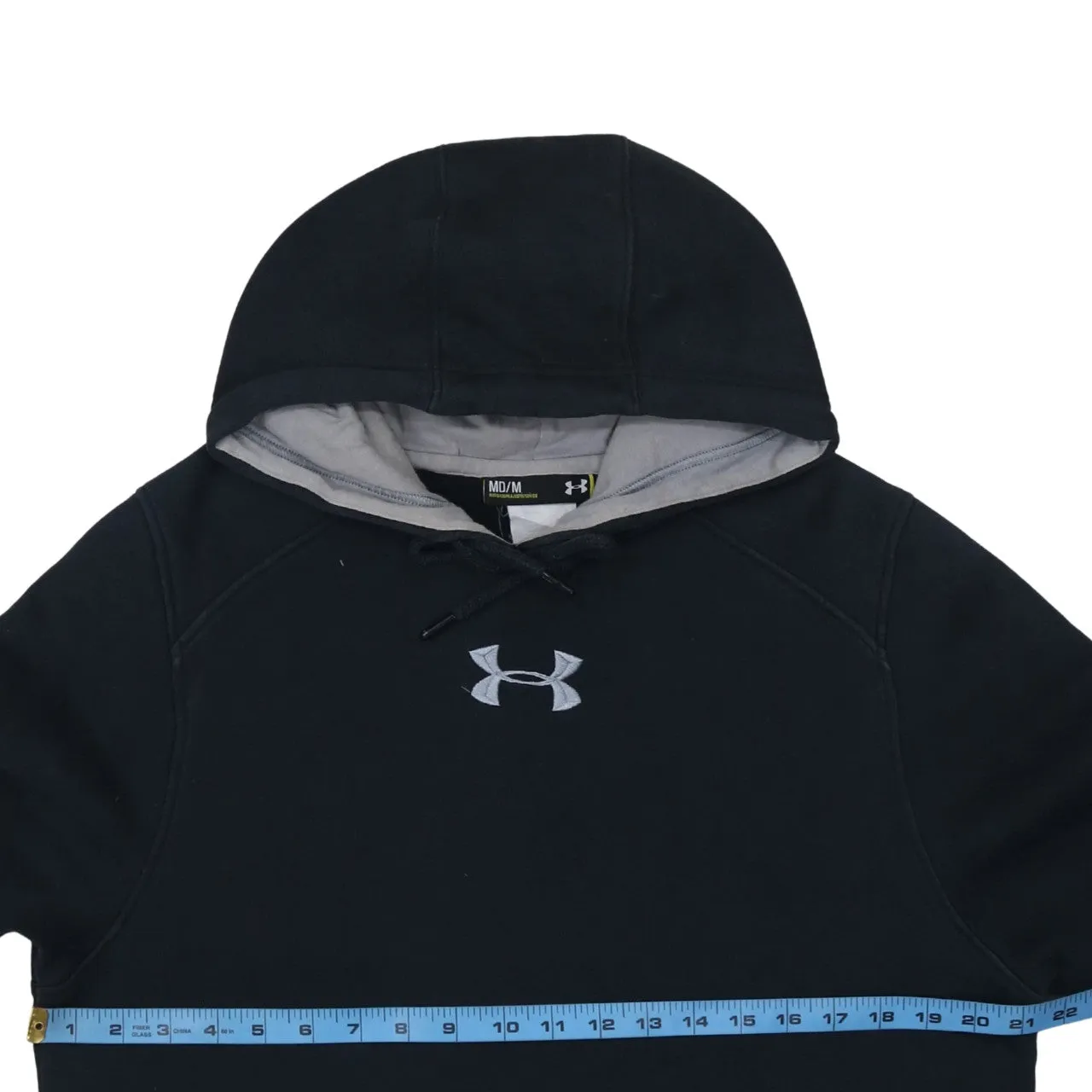 Under Armour Black Hoodie Men’s Medium Embroidered Chest Logo Fleece Pullover Sweatshirt sold by Vintage Club product image thumbnail 5