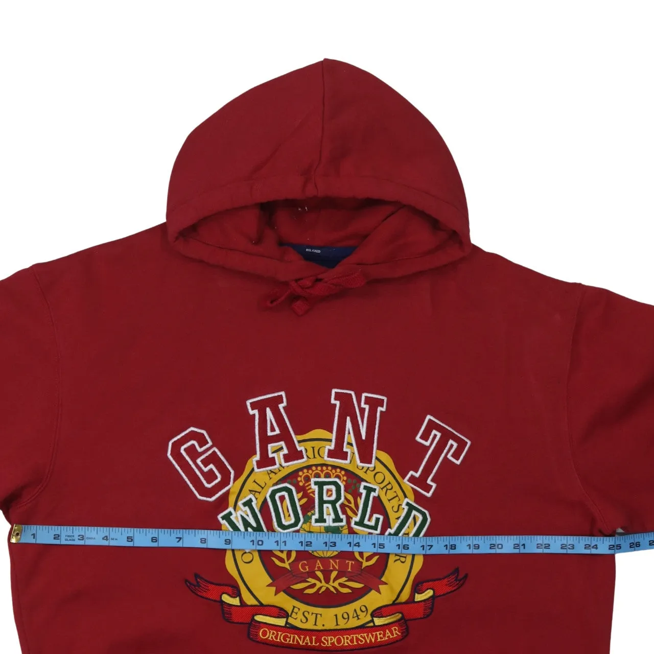 GANT Burgundy Red Hoodie Women’s XLarge Embroidered Crest Logo Pullover Sweatshirt Top sold by Vintage Club product image thumbnail 5