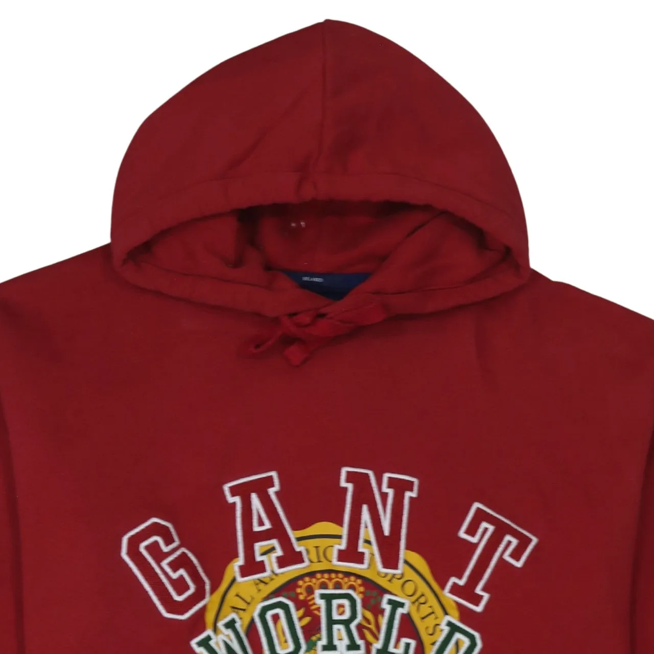 GANT Burgundy Red Hoodie Women’s XLarge Embroidered Crest Logo Pullover Sweatshirt Top sold by Vintage Club product image thumbnail 3