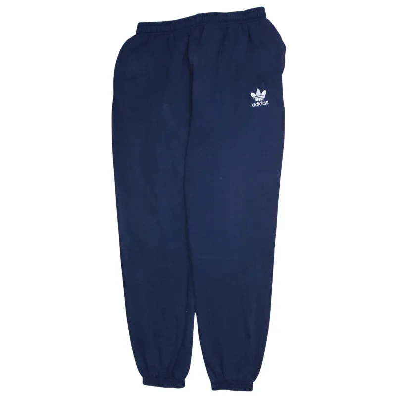 Adidas Navy Blue Joggers Men’s Medium Embroidered Trefoil Logo Elasticated Cuffs Sweatpants sold by Vintage Club