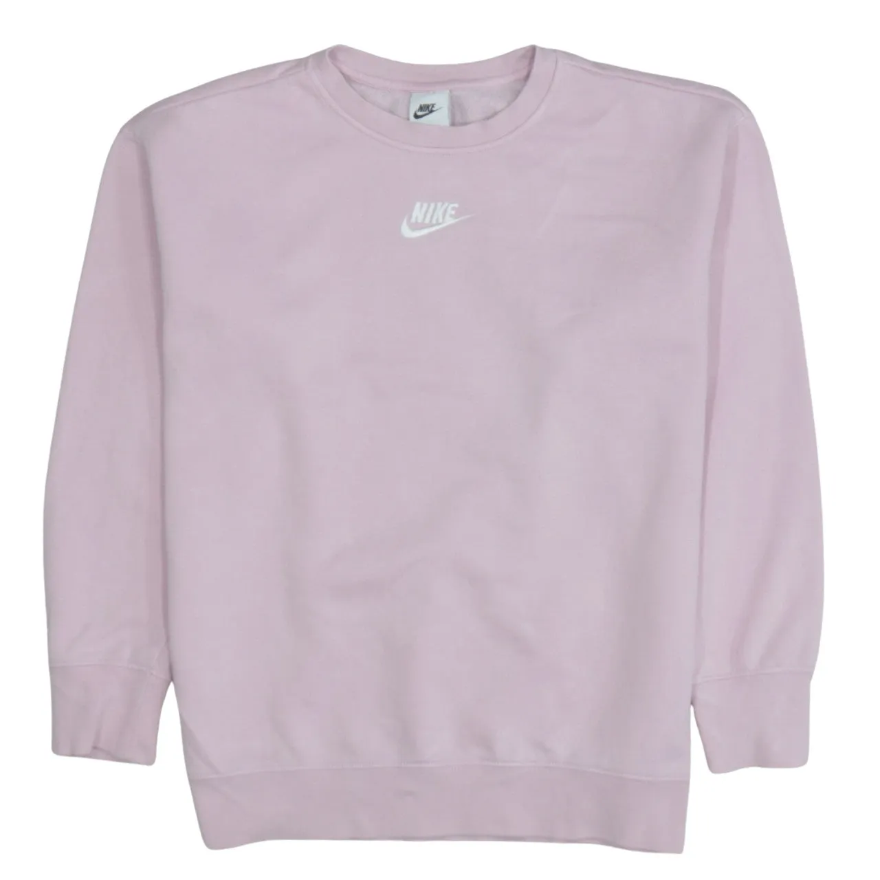 Nike Light Pink Sweatshirt Women’s XLarge Embroidered Swoosh Logo Crewneck Pullover Fleece Top sold by Vintage Club