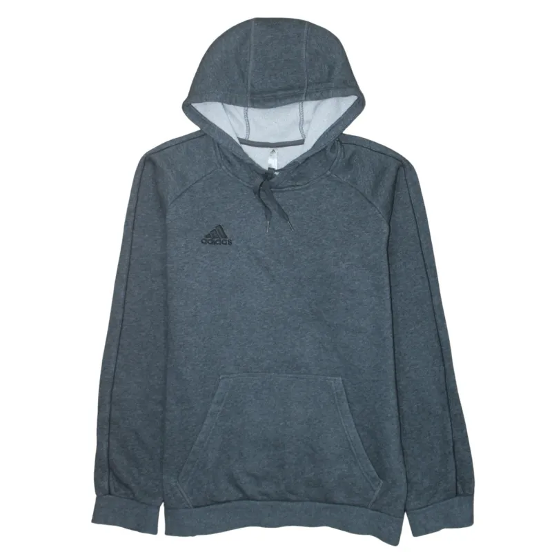 Adidas Dark Grey Hoodie Men's Medium Embroidered Chest Logo Front Pocket Pullover Sweatshirt sold by Vintage Club