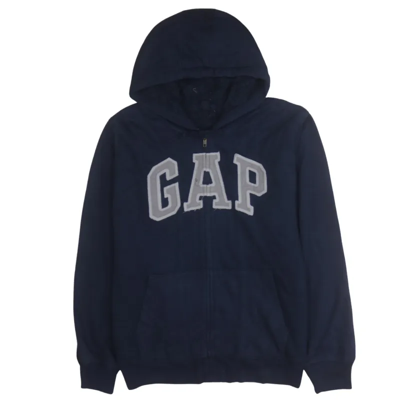 Gap Navy Blue Hoodie Women’s XLarge Embroidered Logo Full Zip Front Pockets Sweatshirt sold by Vintage Club