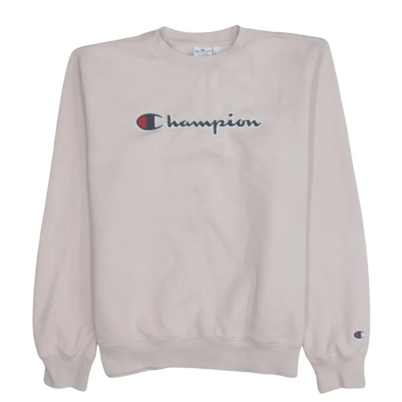 Champion Light Pink Sweatshirt Women's XLarge Embroidered Logo Crewneck Pullover Jumper sold by Vintage Club