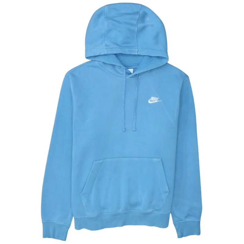 Nike Light Blue Hoodie Men's Small Embroidered Swoosh Logo Front Pocket Pullover Sweatshirt sold by Vintage Club