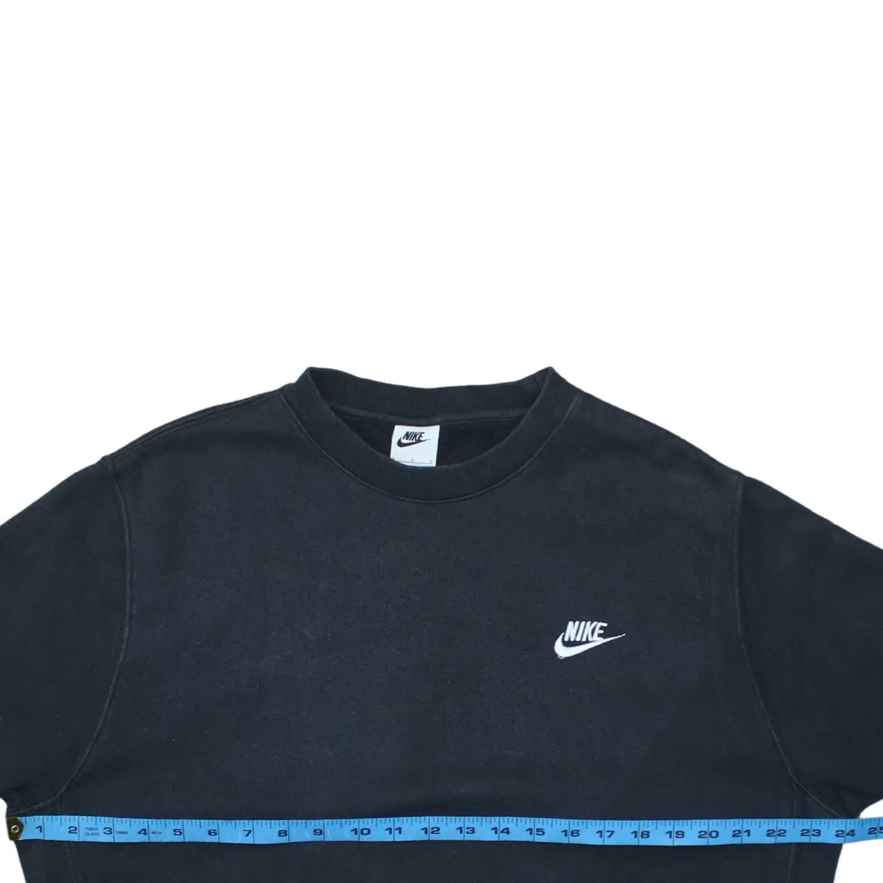 Nike Black Sweatshirt Men's Large Embroidered Swoosh Logo Crewneck Pullover Fleece Top sold by Vintage Club product image thumbnail 5