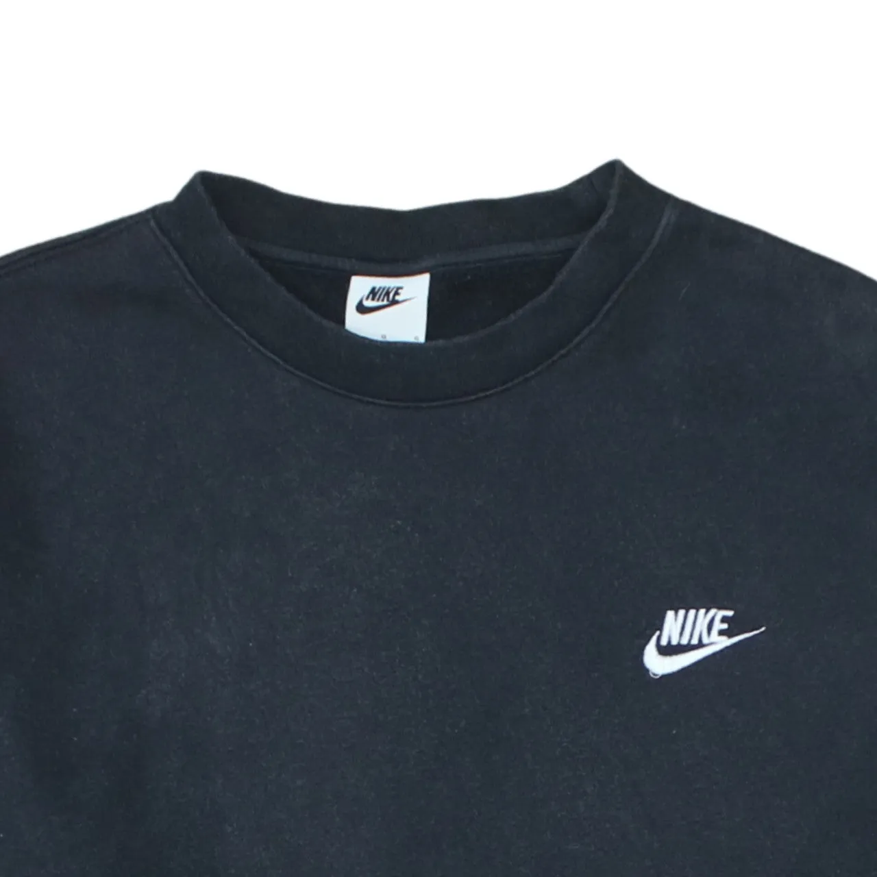 Nike Black Sweatshirt Men's Large Embroidered Swoosh Logo Crewneck Pullover Fleece Top sold by Vintage Club product image thumbnail 3