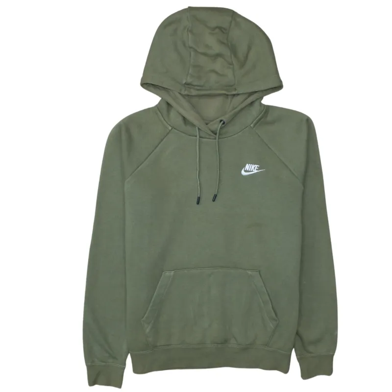 Nike Olive Green Hoodie Men’s Medium Printed Swoosh Logo Front Pocket Pullover Sweatshirt sold by Vintage Club