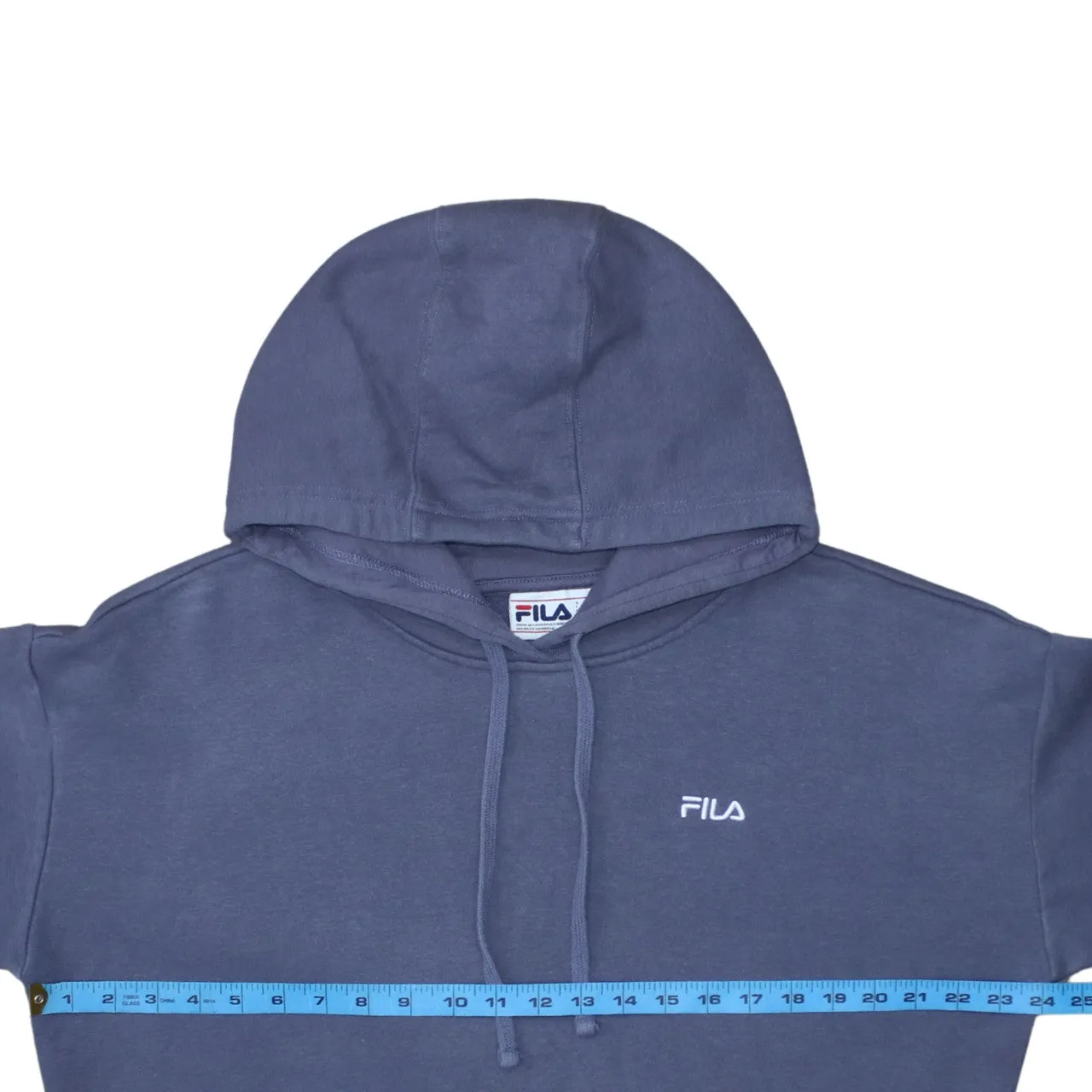 Fila Blue Hoodie Women’s XLarge Embroidered Chest Logo Drawstring Hood Front Pocket Sweatshirt sold by Vintage Club product image thumbnail 5