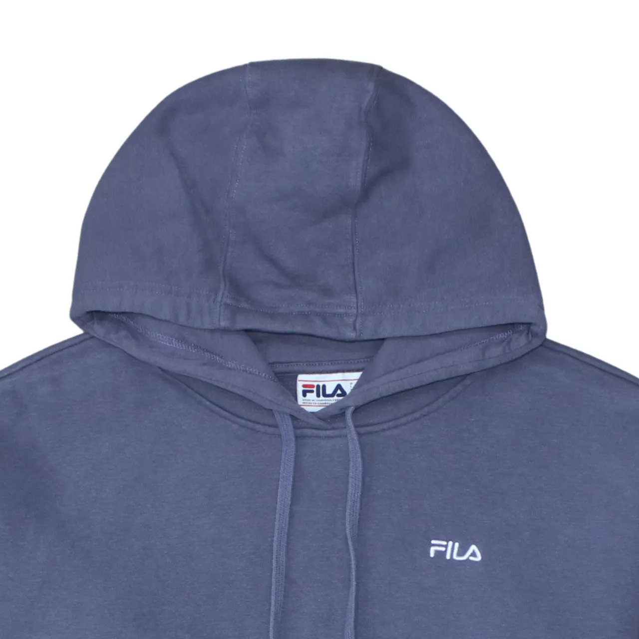 Fila Blue Hoodie Women’s XLarge Embroidered Chest Logo Drawstring Hood Front Pocket Sweatshirt sold by Vintage Club product image thumbnail 3