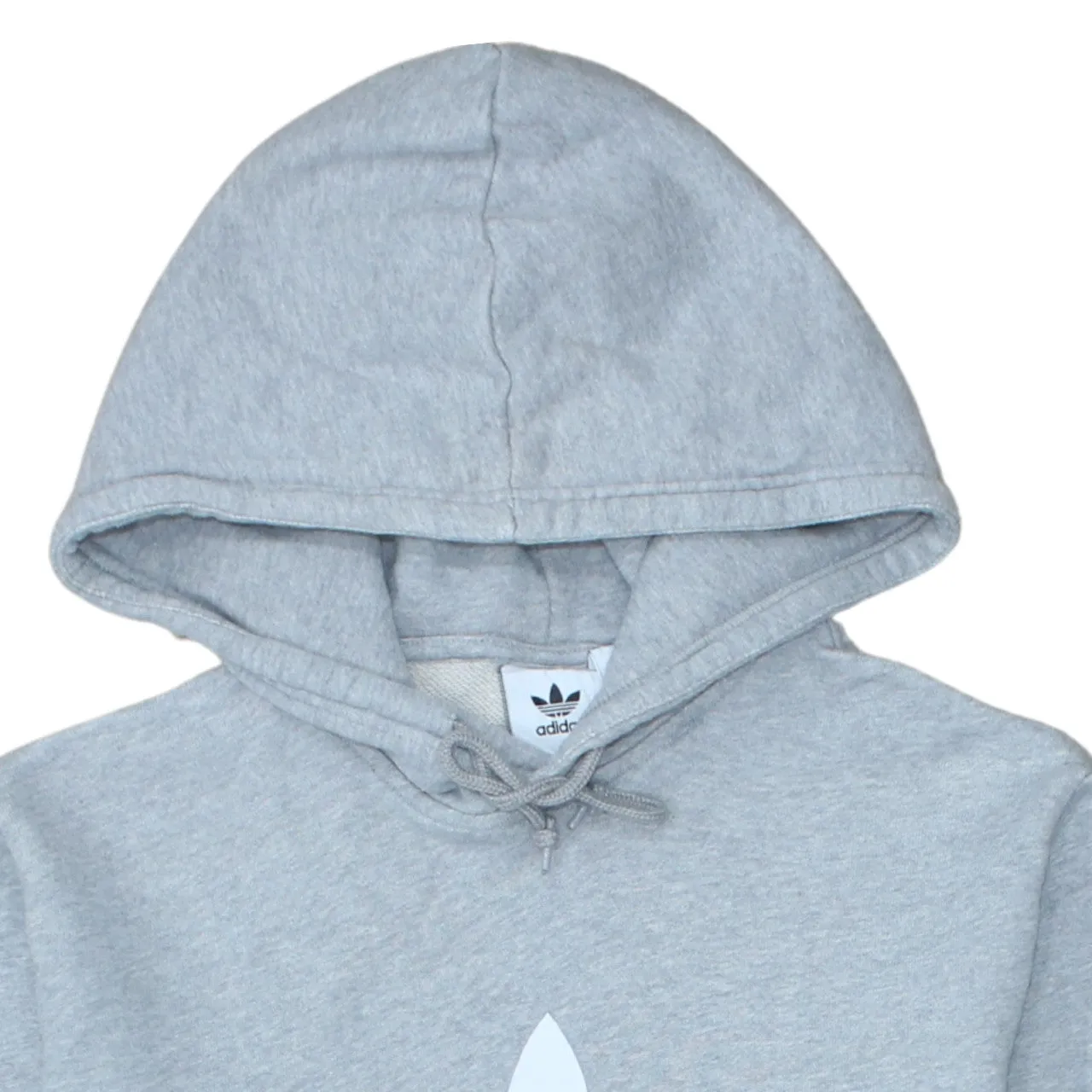 Adidas Grey Hoodie Men's Medium Printed Trefoil Logo Front Pocket Pullover Sweatshirt sold by Vintage Club product image thumbnail 3