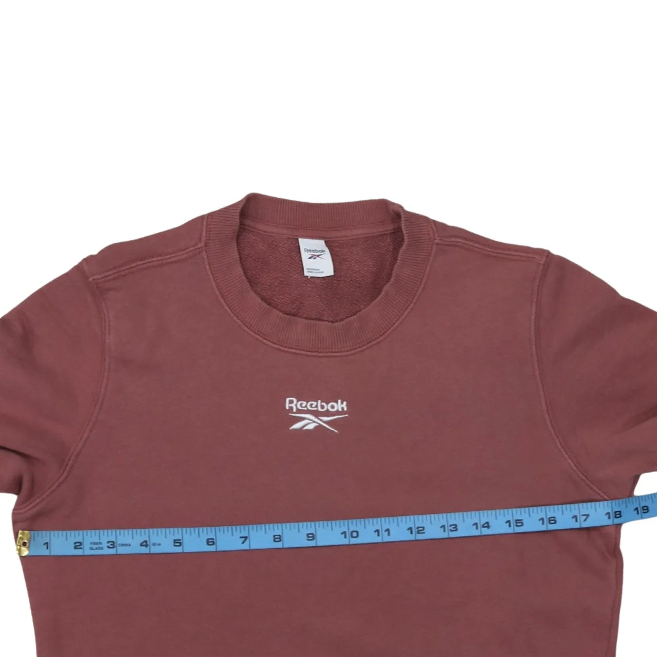 Reebok Burgundy Red Sweatshirt Men's XSmall Embroidered Chest Logo Ribbed Crewneck Pullover sold by Vintage Club product image thumbnail 5