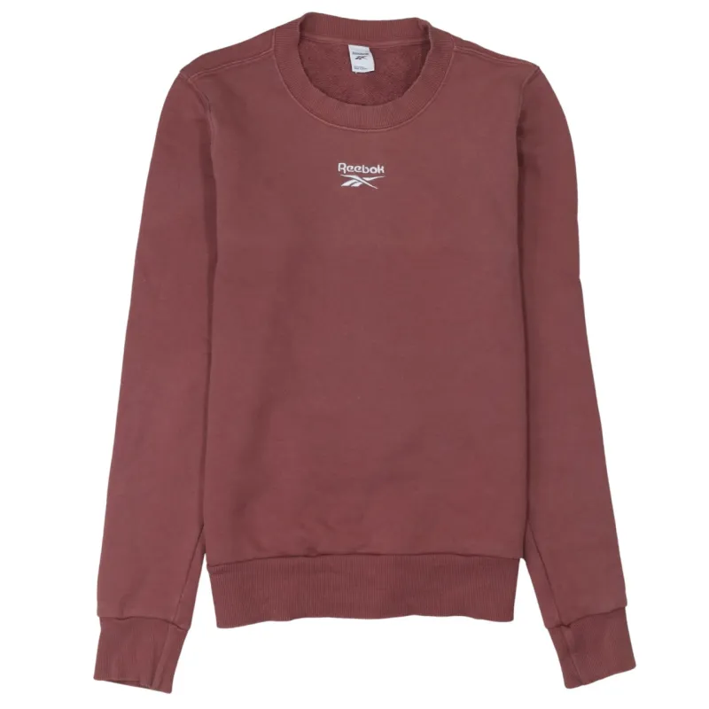 Reebok Burgundy Red Sweatshirt Men's XSmall Embroidered Chest Logo Ribbed Crewneck Pullover made by Reebok