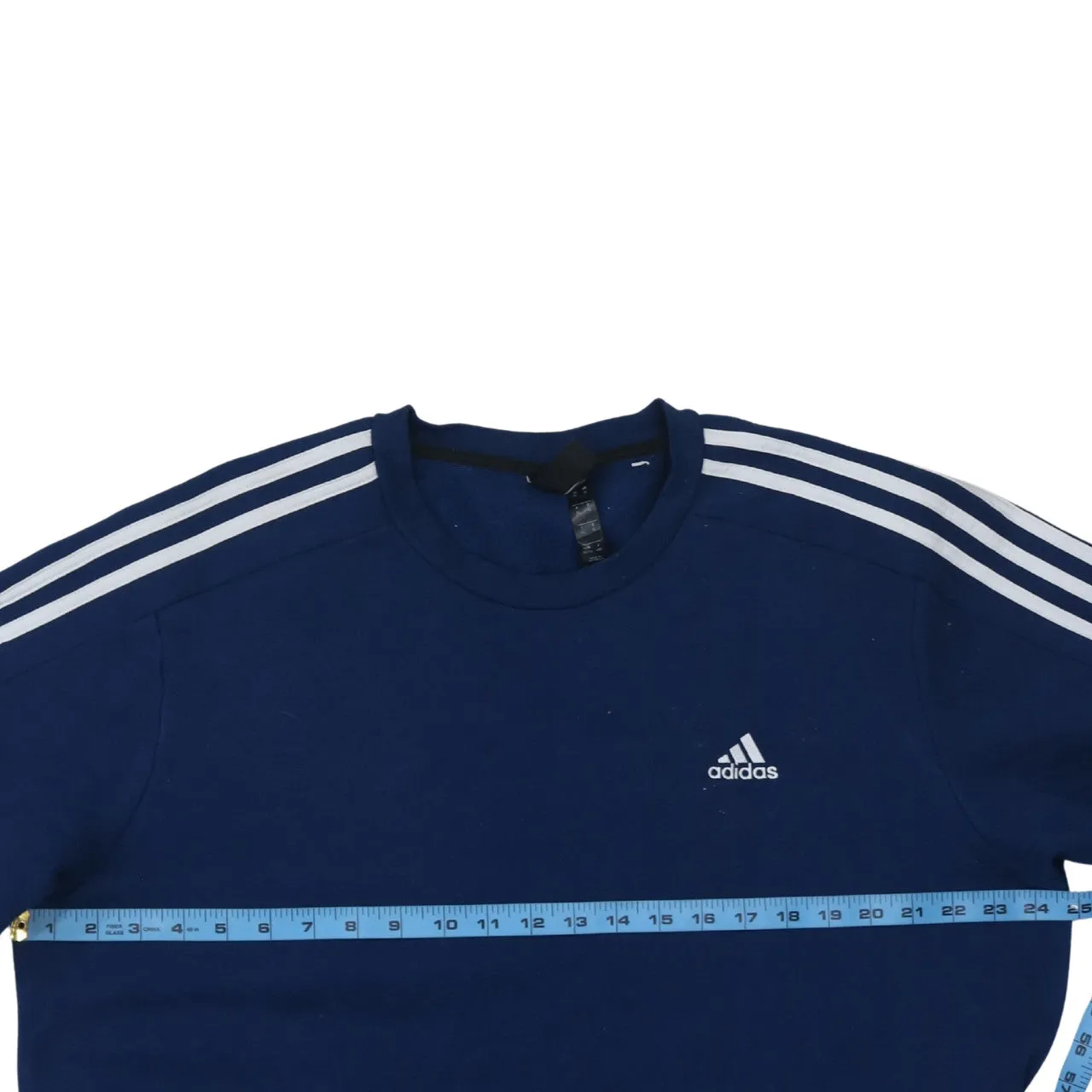 Adidas Navy Blue Sweatshirt Men's XLarge Three Stripe Shoulders Embroidered Logo Pullover Top sold by Vintage Club product image thumbnail 5