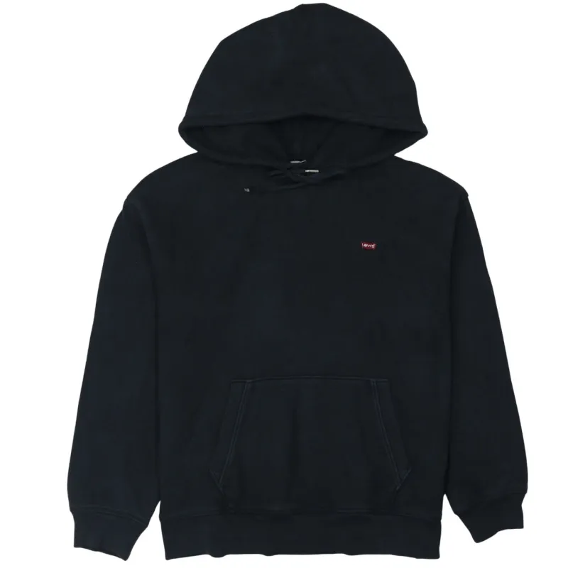 Levi's Black Hoodie Men's Medium Small Red Tab Logo Drawstring Pullover Sweatshirt sold by Vintage Club