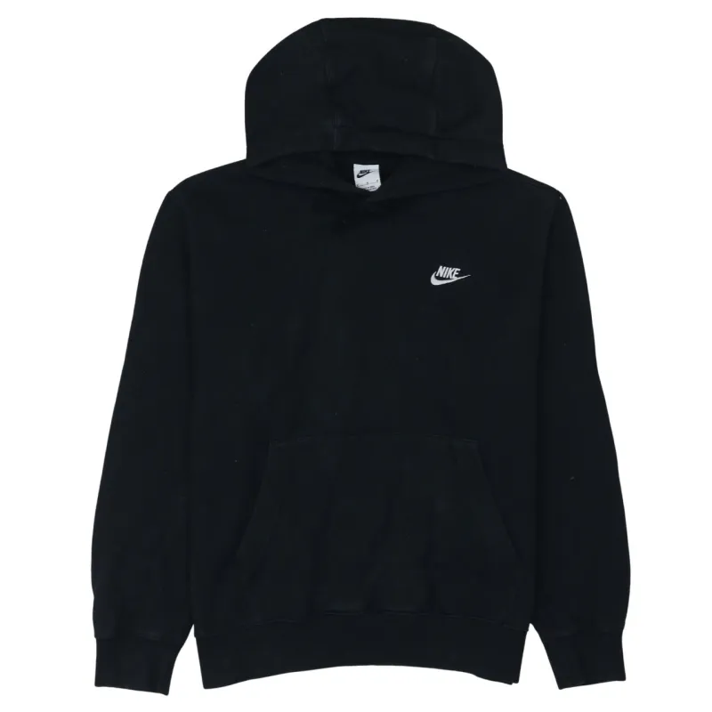 Nike Black Hoodie Men’s Medium Embroidered Swoosh Logo Front Pocket Pullover Sweatshirt sold by Vintage Club