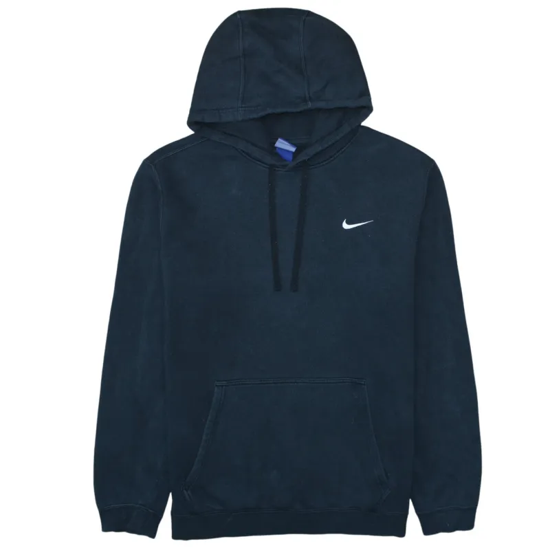 Nike Navy Blue Hoodie Men’s XLarge Embroidered Swoosh Drawstring Pullover Sweatshirt sold by Vintage Club
