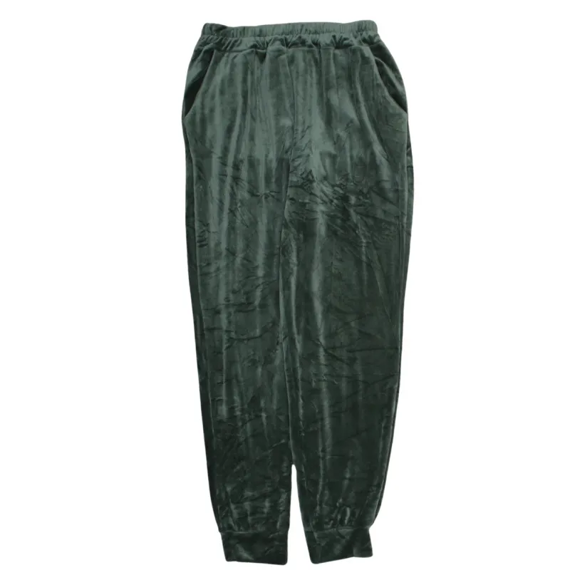 Juicy Couture Dark Green Joggers Men's 26 Velour Elastic Waist Rhinestone Back Logo Sweatpants sold by Vintage Club