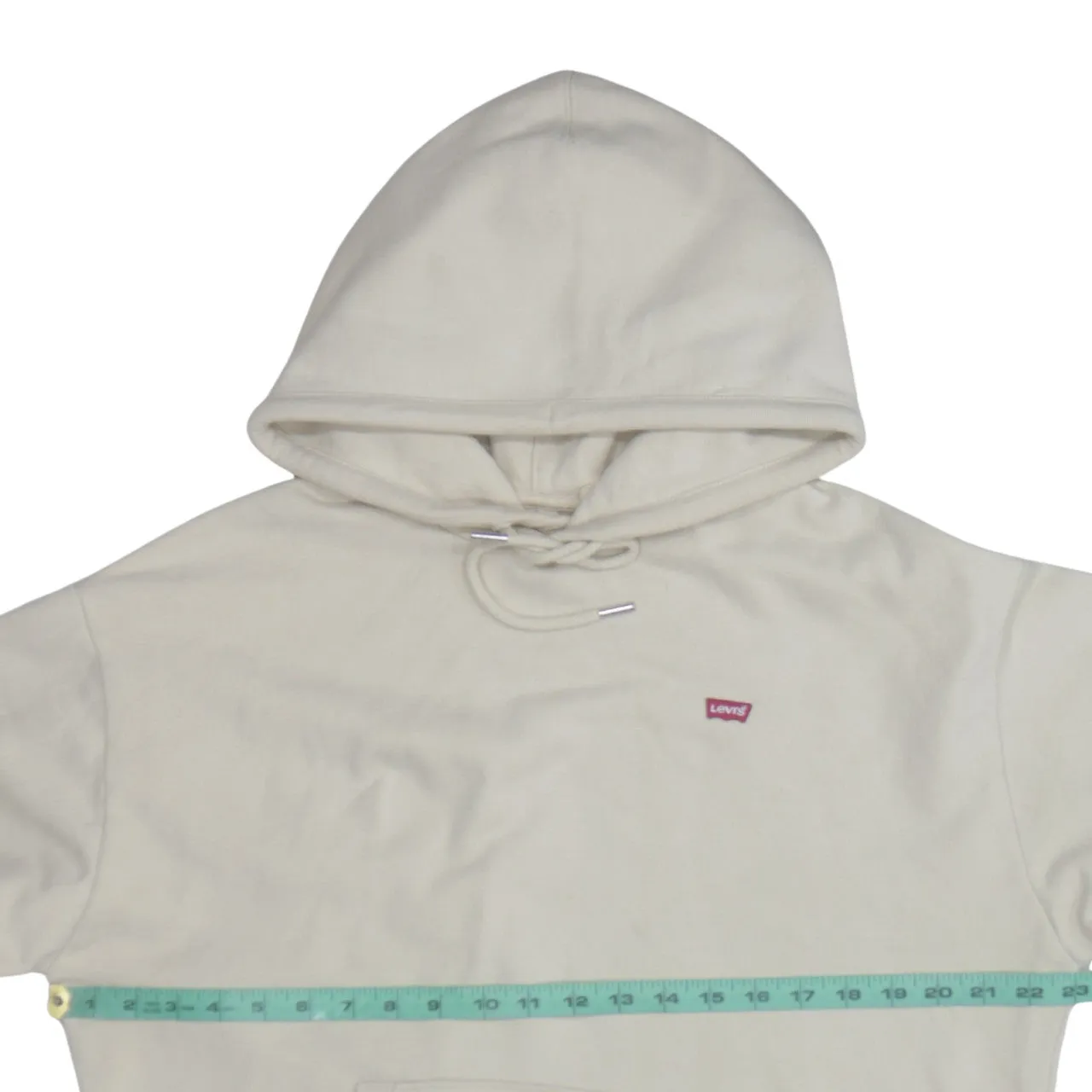 Levi's Cream Beige Hoodie Women's Large Small Red Tab Logo Front Pocket Pullover Sweatshirt sold by Vintage Club product image thumbnail 5