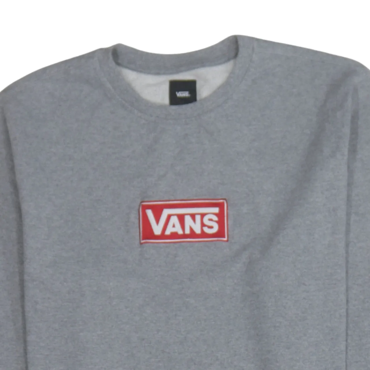 VANS Grey Sweatshirt Women's Large Printed Box Logo Crewneck Pullover Fleece Top sold by Vintage Club product image thumbnail 3