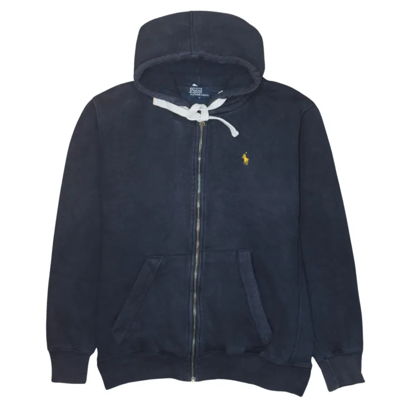 Polo Ralph Lauren Navy Blue Zip Hoodie Women’s XLarge Embroidered Pony Pockets Fleece Sweatshirt sold by Vintage Club