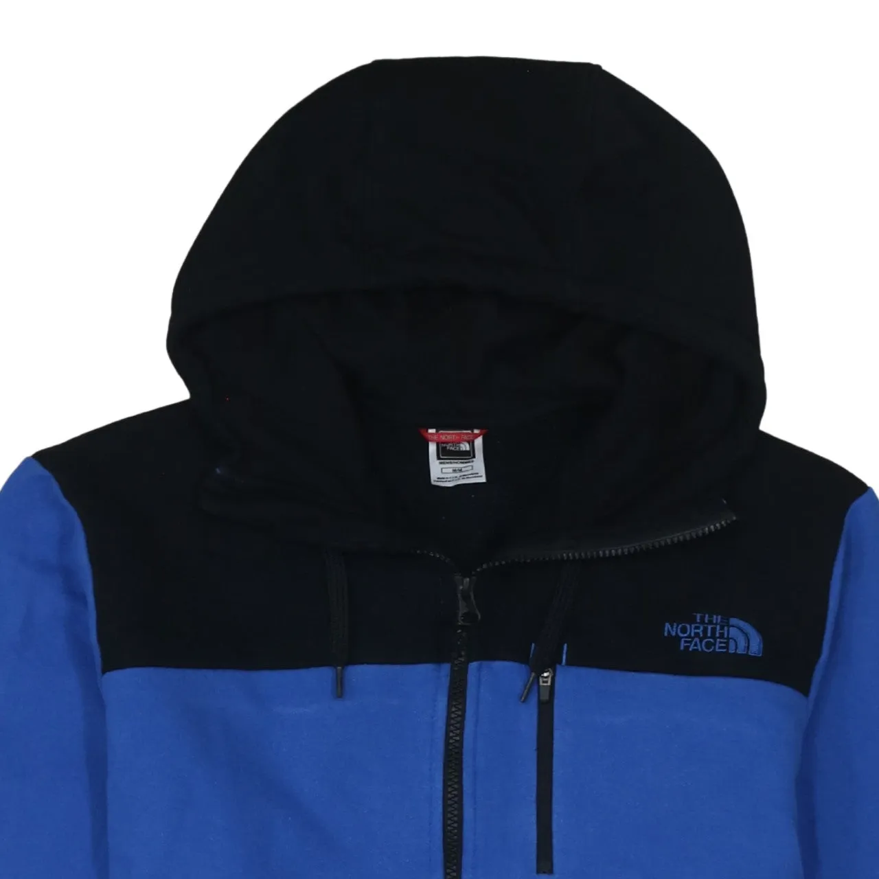 The North Face Blue Black Hoodie Men’s Medium Full Zip Embroidered Logo Pockets Sweatshirt sold by Vintage Club product image thumbnail 3