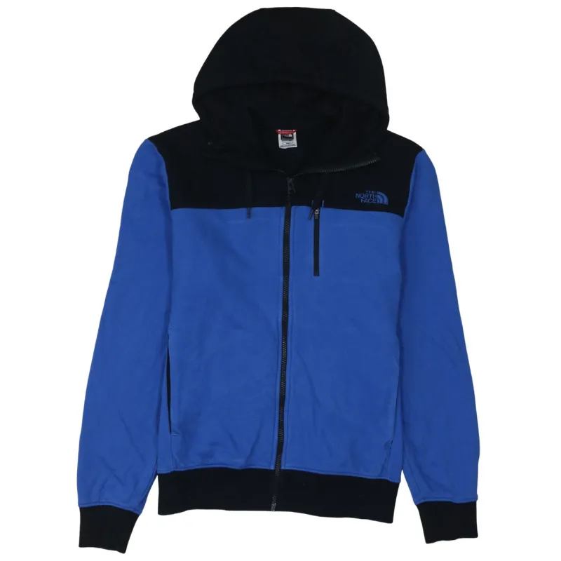 The North Face Blue Black Hoodie Men’s Medium Full Zip Embroidered Logo Pockets Sweatshirt made by The North Face