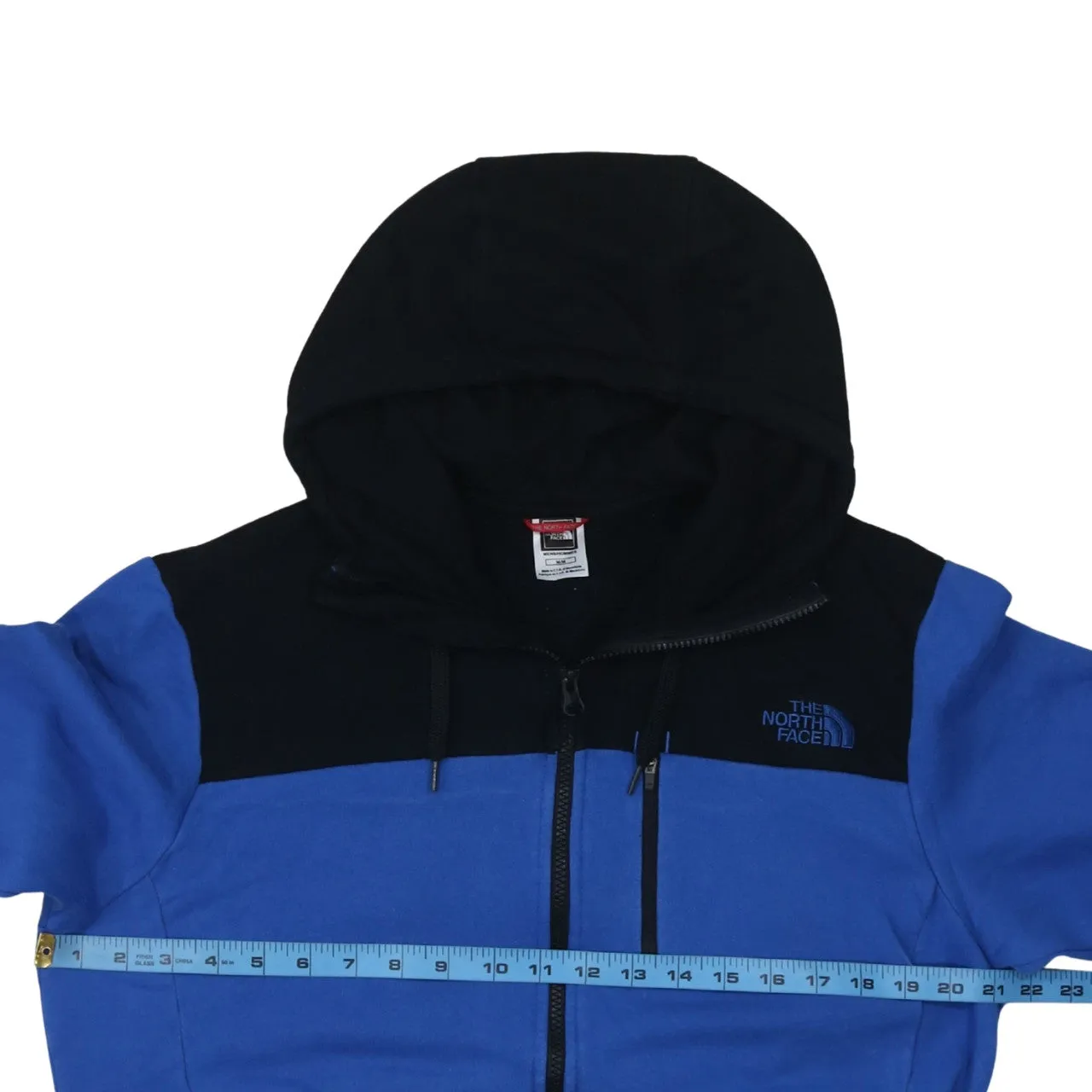 The North Face Blue Black Hoodie Men’s Medium Full Zip Embroidered Logo Pockets Sweatshirt sold by Vintage Club product image thumbnail 5