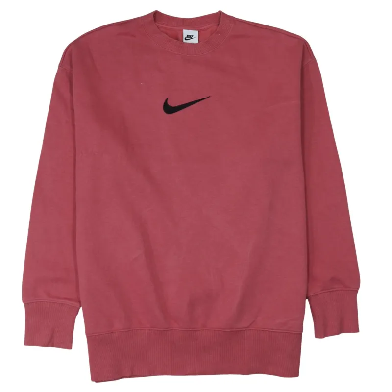 Nike Rose Pink Sweatshirt Men's Medium Printed Swoosh Logo Crewneck Pullover Fleece Top sold by Vintage Club