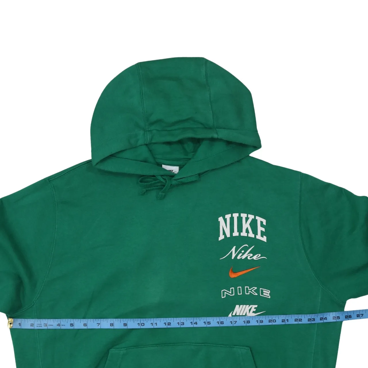 Nike Green Hoodie Men's Large Multi Logo Printed Chest Pullover Sweatshirt sold by Vintage Club product image thumbnail 5