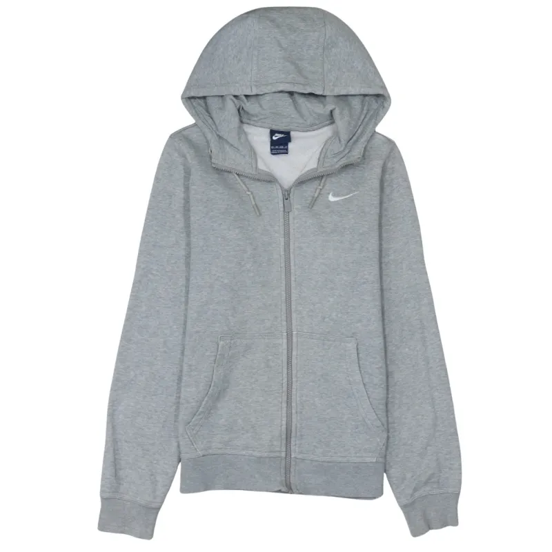 Nike Grey Full Zip Hoodie Men's XSmall Embroidered Swoosh Split Pocket Fleece Sweatshirt sold by Vintage Club