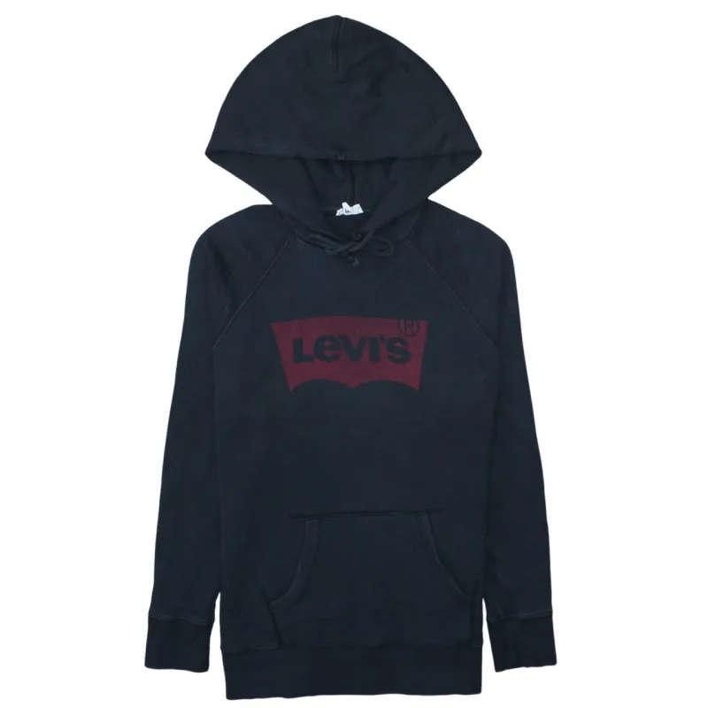 Levi's Black Hoodie Men's Small Printed Batwing Logo Front Pocket Pullover Sweatshirt sold by Vintage Club