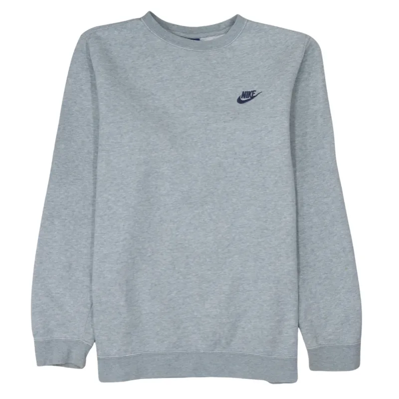 Nike Grey Sweatshirt Men's Medium Embroidered Swoosh Logo Crewneck Pullover Fleece Top sold by Vintage Club