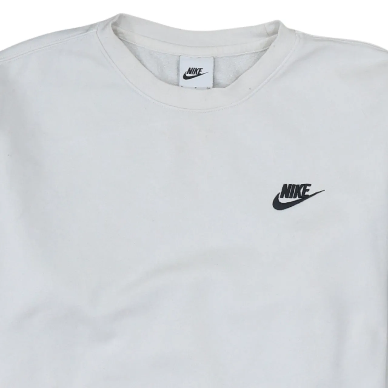 Nike White Sweatshirt Men's Small Embroidered Swoosh Logo Crewneck Pullover Jumper sold by Vintage Club product image thumbnail 3