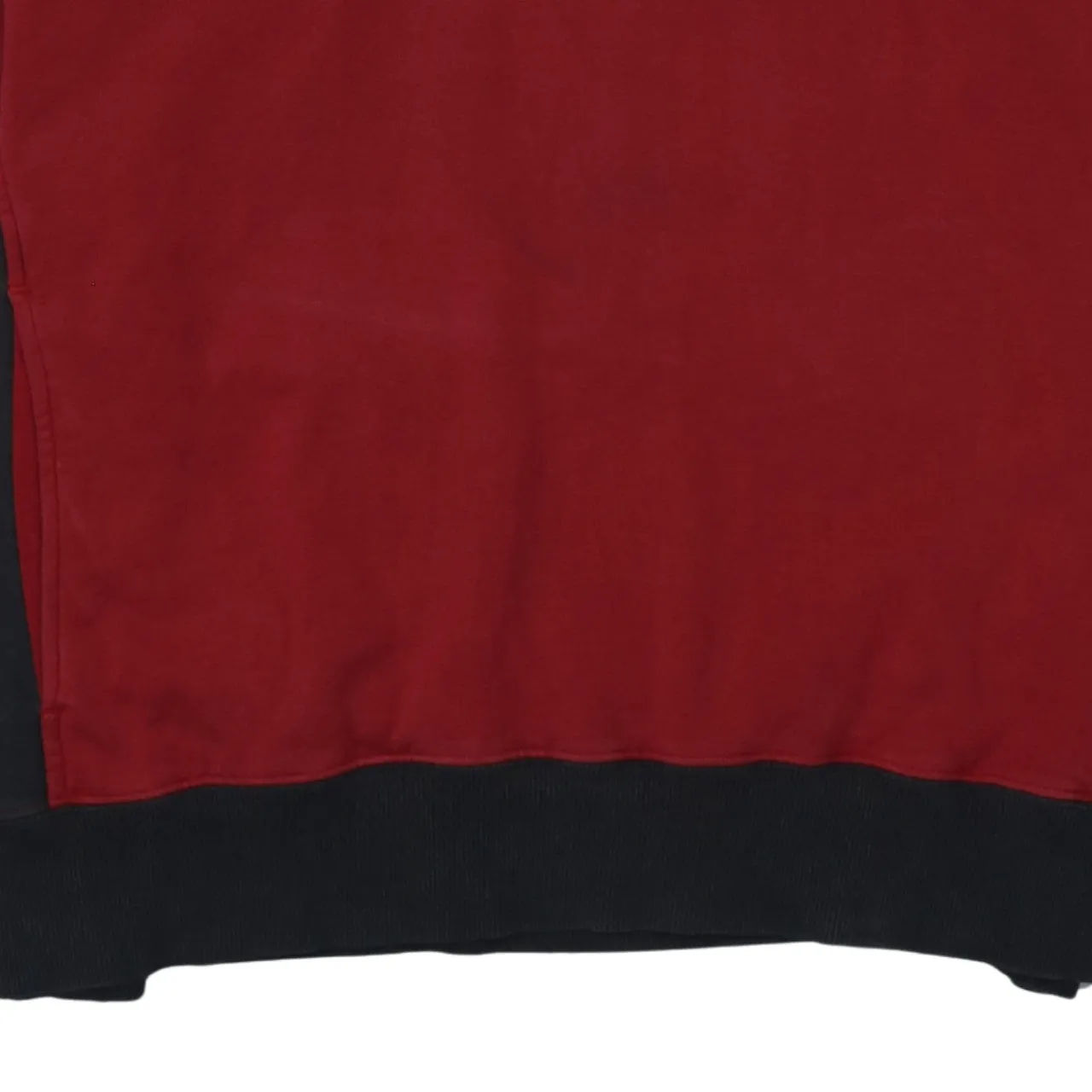 Adidas Burgundy Red Hoodie Men's Large Embroidered Big Logo Contrast Hem Pullover Sweatshirt sold by Vintage Club product image thumbnail 4