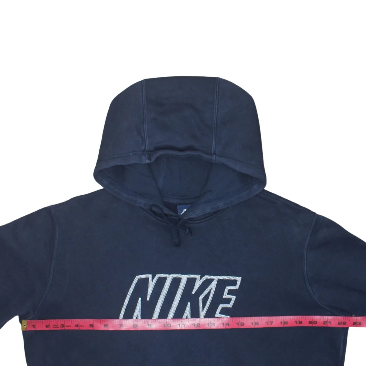 Nike Navy Blue Hoodie Men's Medium Embroidered Logo Drawstring Hood Front Pocket Sweatshirt sold by Vintage Club product image thumbnail 5
