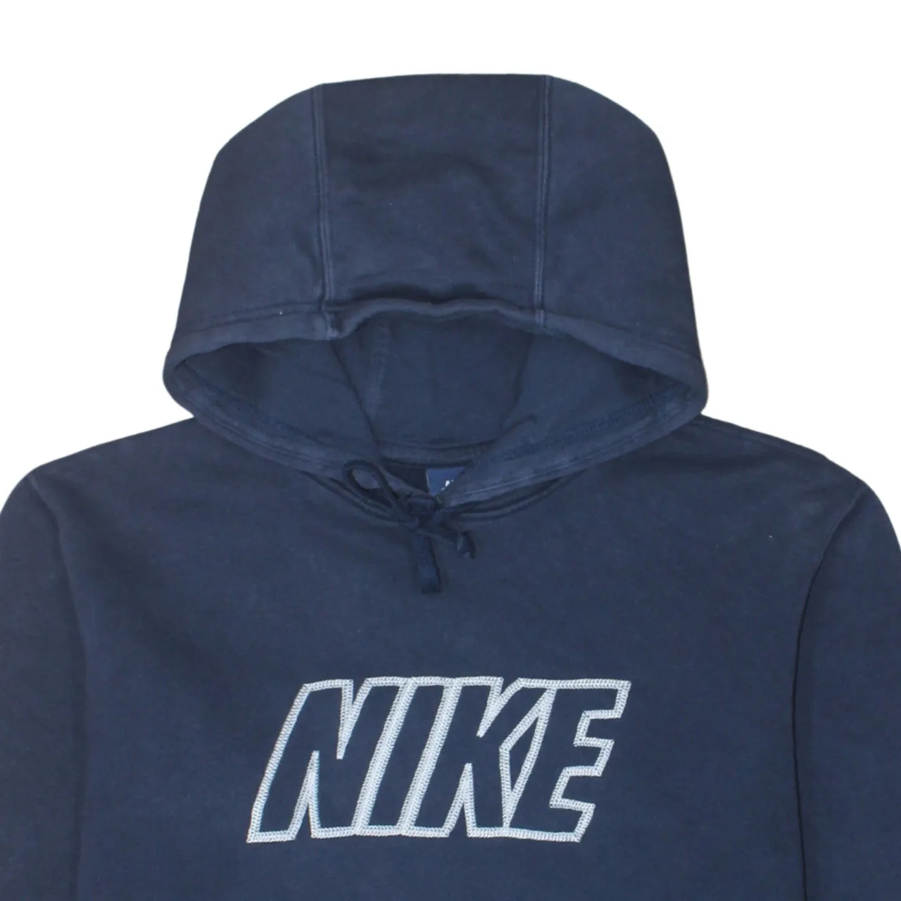 Nike Navy Blue Hoodie Men's Medium Embroidered Logo Drawstring Hood Front Pocket Sweatshirt sold by Vintage Club product image thumbnail 3